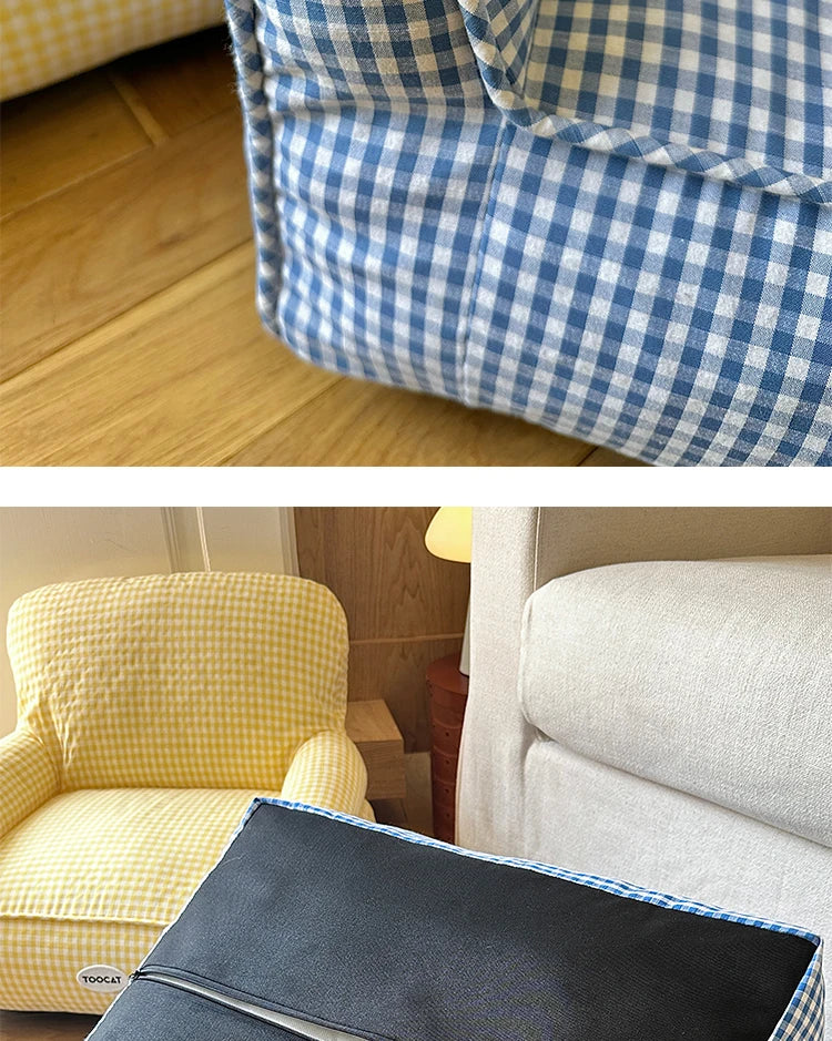 Blue and Yellow resting cat lounge - Luxe